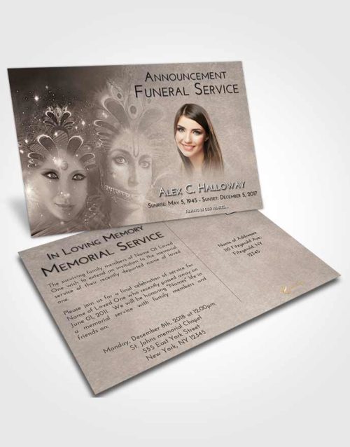 Funeral Announcement Card Template Tranquil Hindu Desire