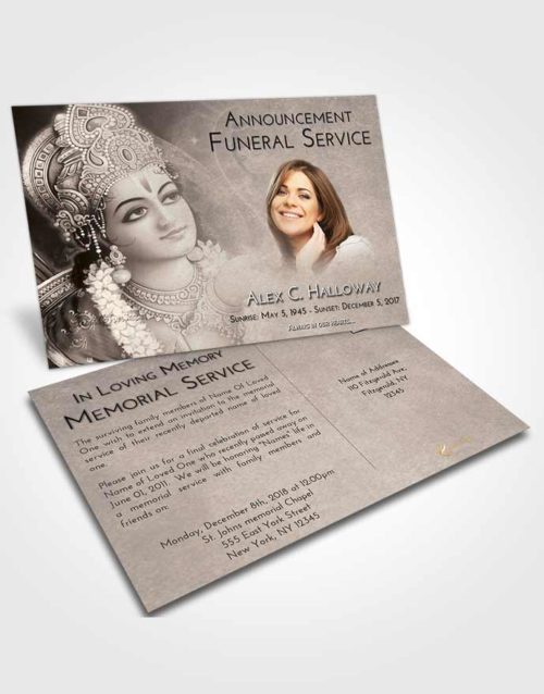 Funeral Announcement Card Template Tranquil Hindu Majesty