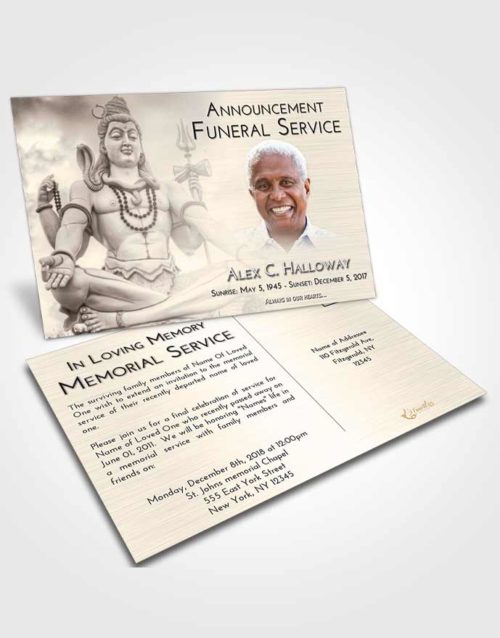 Funeral Announcement Card Template Tranquil Hindu Mystery