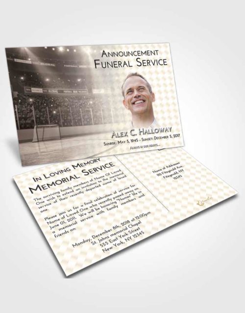 Funeral Announcement Card Template Tranquil Hockey Love
