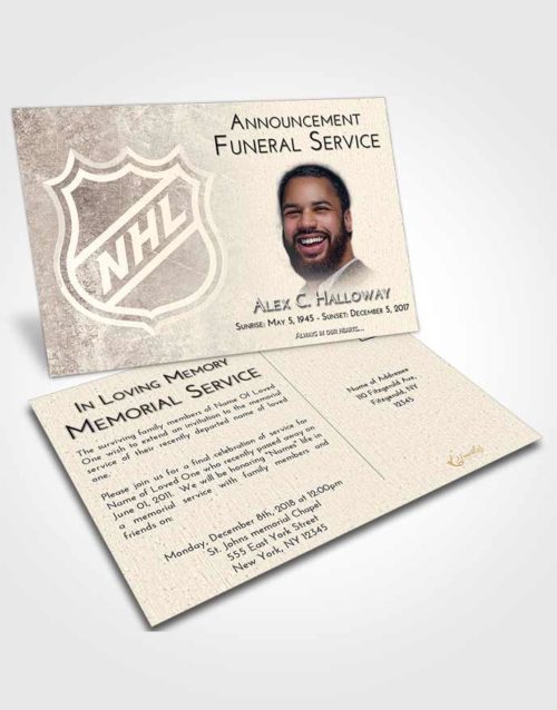 Funeral Announcement Card Template Tranquil Hockey Tranquility