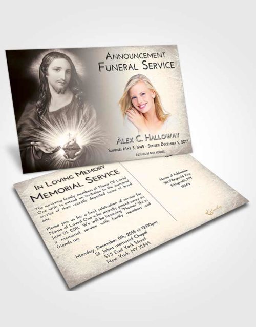 Funeral Announcement Card Template Tranquil Jesus Christ