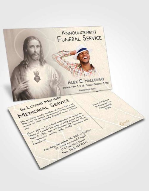 Funeral Announcement Card Template Tranquil Jesus Love