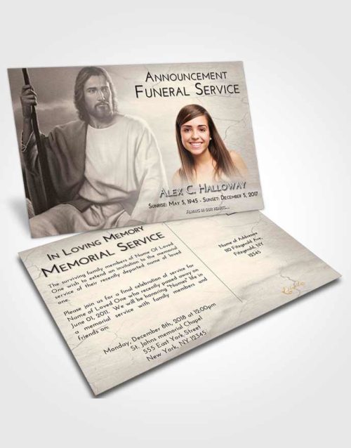 Funeral Announcement Card Template Tranquil Jesus Prayers