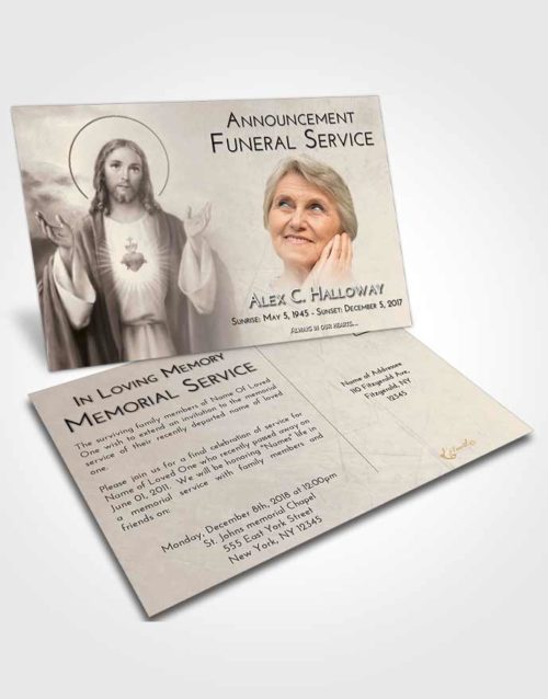 Funeral Announcement Card Template Tranquil Jesus our Lord