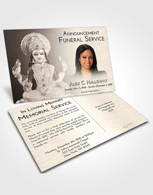 Funeral Announcement Card Template Tranquil Lakshmi Desire