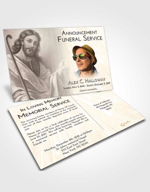 Funeral Announcement Card Template Tranquil Life of Jesus