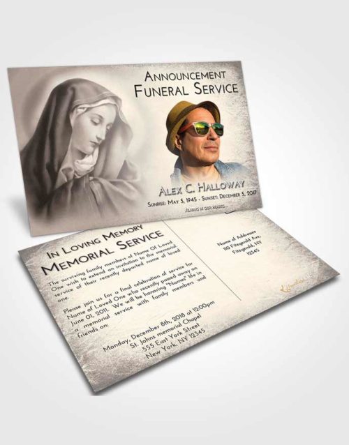 Funeral Announcement Card Template Tranquil Mary Mother in Heaven