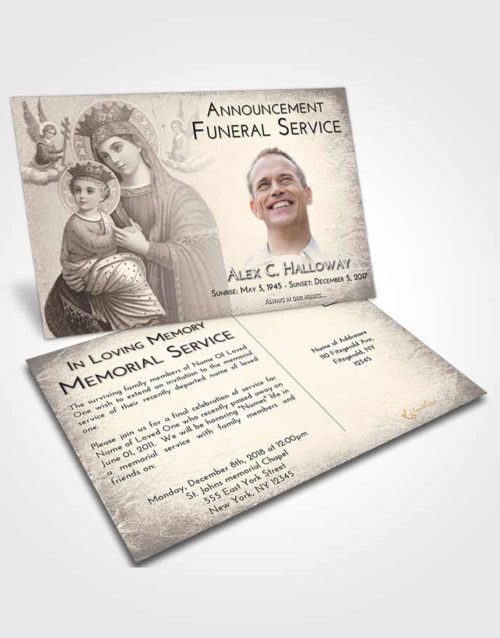 Funeral Announcement Card Template Tranquil Marys Love