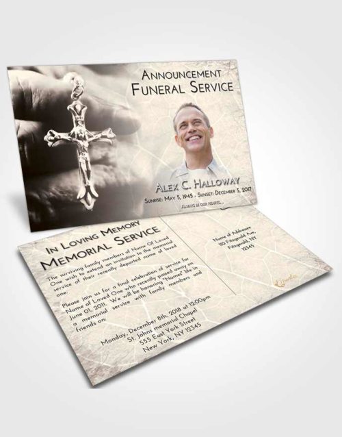 Funeral Announcement Card Template Tranquil Rosary Life