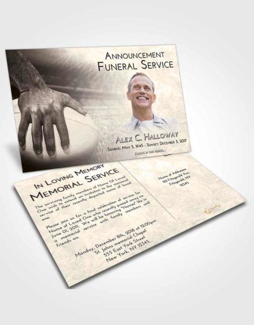 Funeral Announcement Card Template Tranquil Rugby Surprise