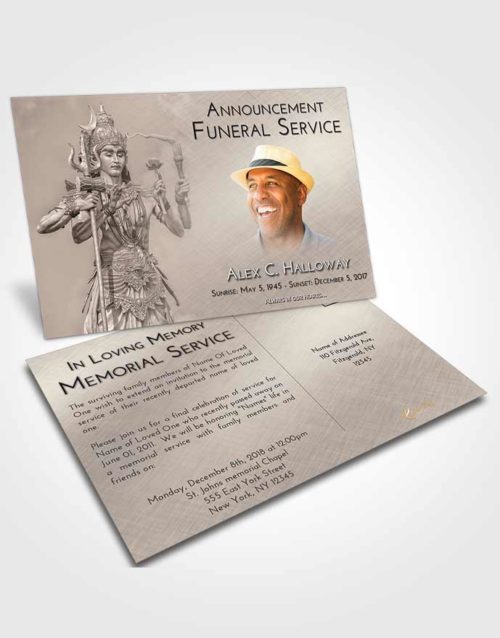 Funeral Announcement Card Template Tranquil Shiva Desire