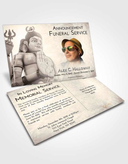 Funeral Announcement Card Template Tranquil Shiva Divinity