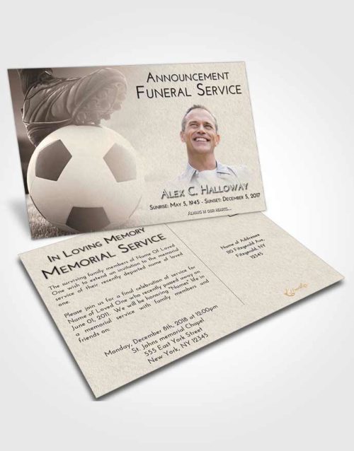 Funeral Announcement Card Template Tranquil Soccer Cleats