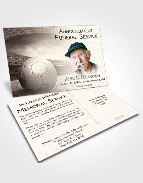 Funeral Announcement Card Template Tranquil Soccer Love