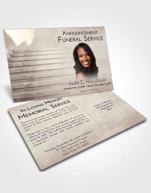 Funeral Announcement Card Template Tranquil Stairway Into the Sky