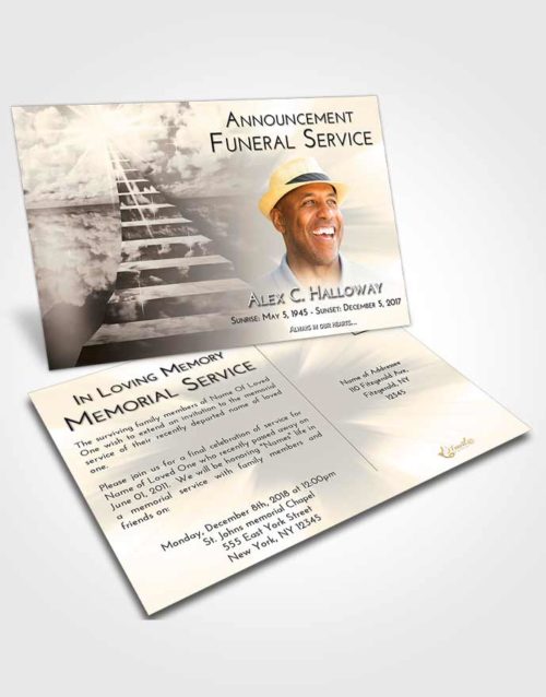 Funeral Announcement Card Template Tranquil Stairway for the Soul