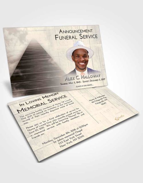 Funeral Announcement Card Template Tranquil Stairway to Eternity