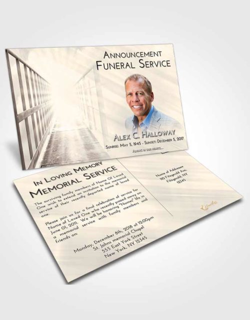 Funeral Announcement Card Template Tranquil Stairway to Faith