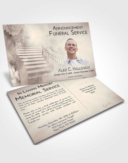 Funeral Announcement Card Template Tranquil Stairway to Freedom