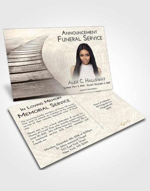 Funeral Announcement Card Template Tranquil Stairway to Life