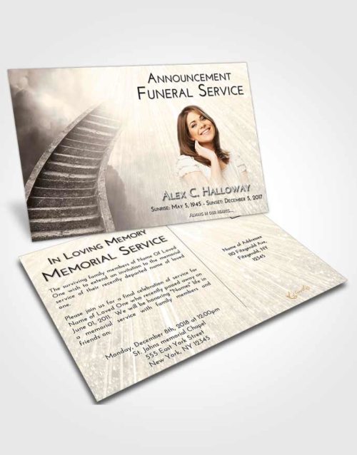 Funeral Announcement Card Template Tranquil Stairway to Magnificence