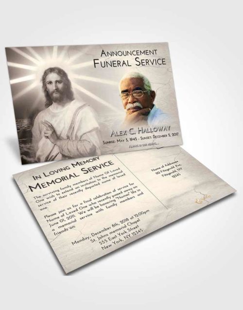 Funeral Announcement Card Template Tranquil Star of Jesus