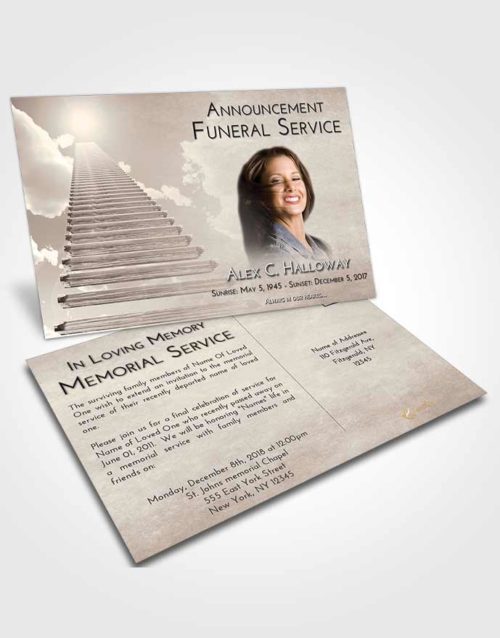 Funeral Announcement Card Template Tranquil Steps to Heaven
