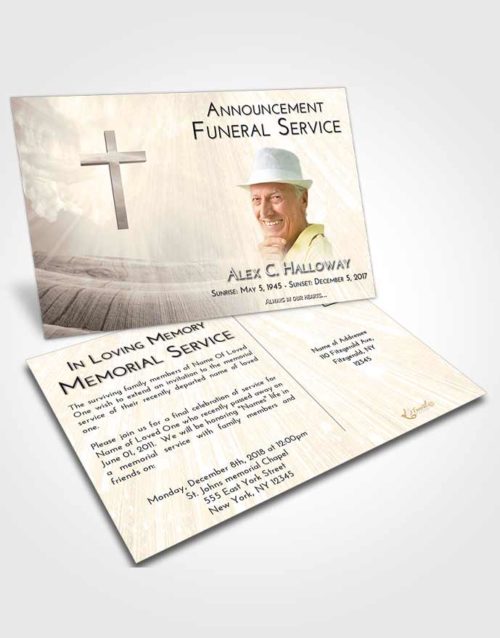 Funeral Announcement Card Template Tranquil The Cross of Life
