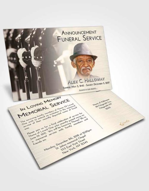 Funeral Announcement Card Template Tranquil Veterans Goodbye