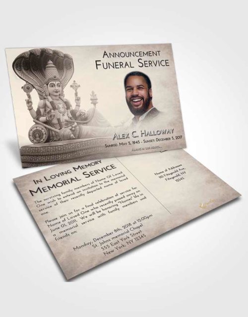 Funeral Announcement Card Template Tranquil Vishnu Desire