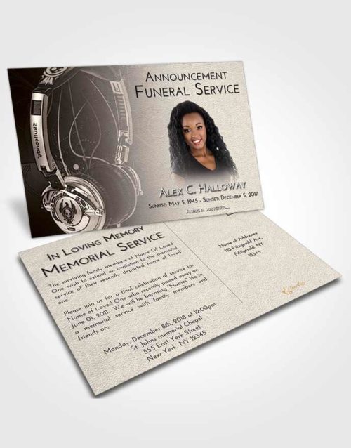 Funeral Announcement Card Template Tranquil Vivace