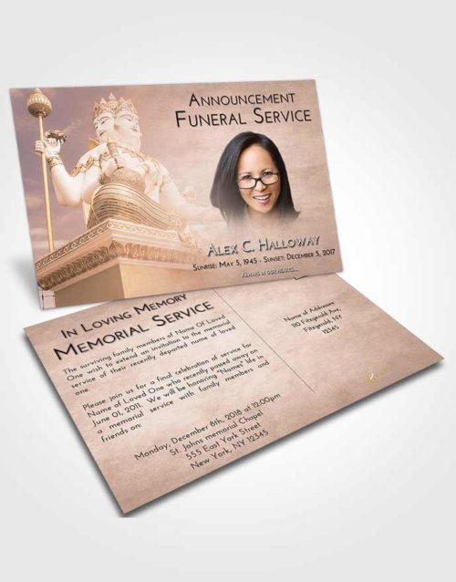 Funeral Announcement Card Template Vintage Love Brahma Mystery
