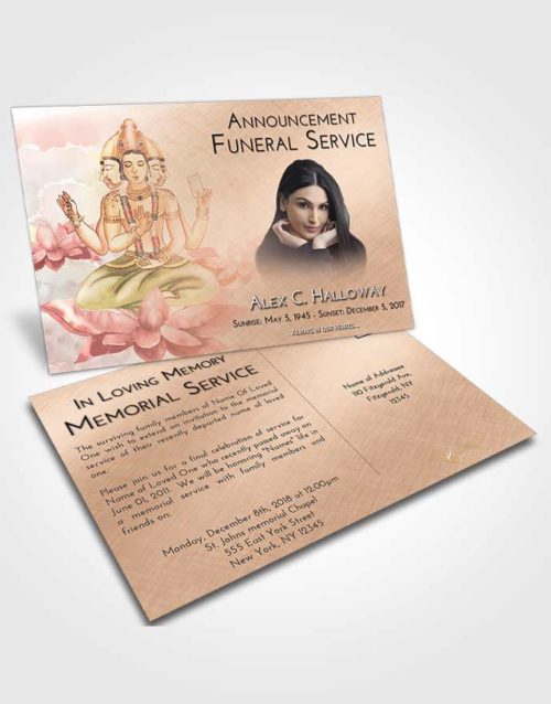 Funeral Announcement Card Template Vintage Love Brahma Surprise