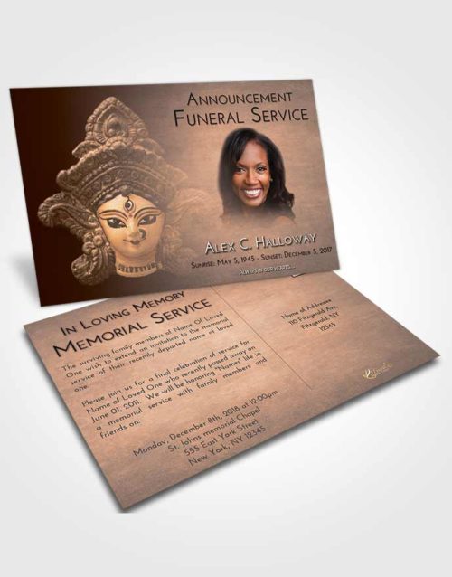 Funeral Announcement Card Template Vintage Love Durga Surprise