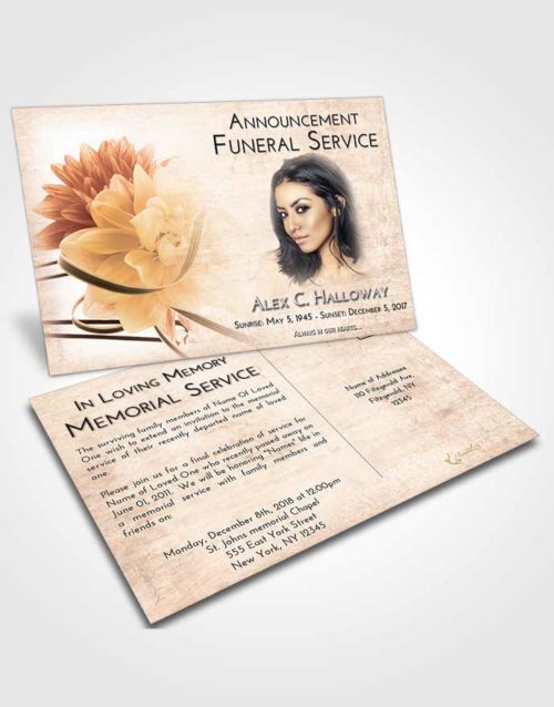 Funeral Announcement Card Template Vintage Love Floral Dream