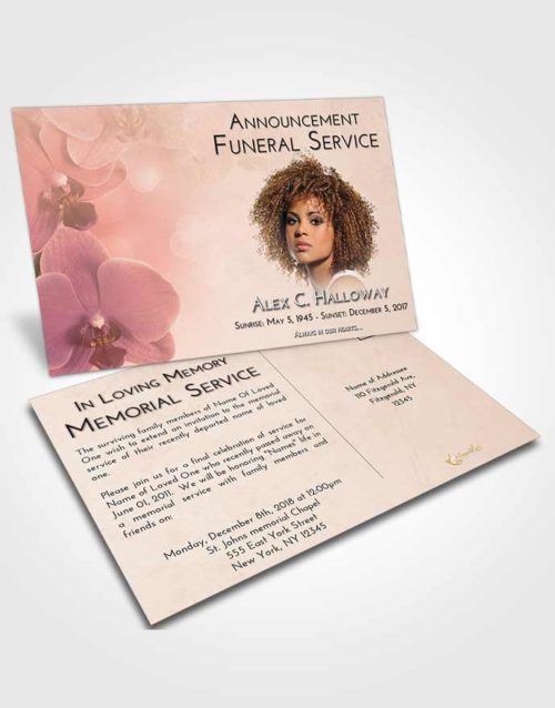 Funeral Announcement Card Template Vintage Love Floral Love