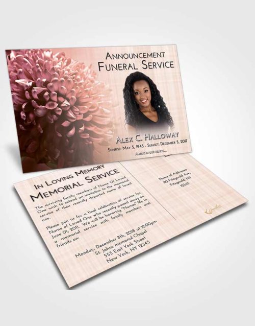 Funeral Announcement Card Template Vintage Love Floral Morning