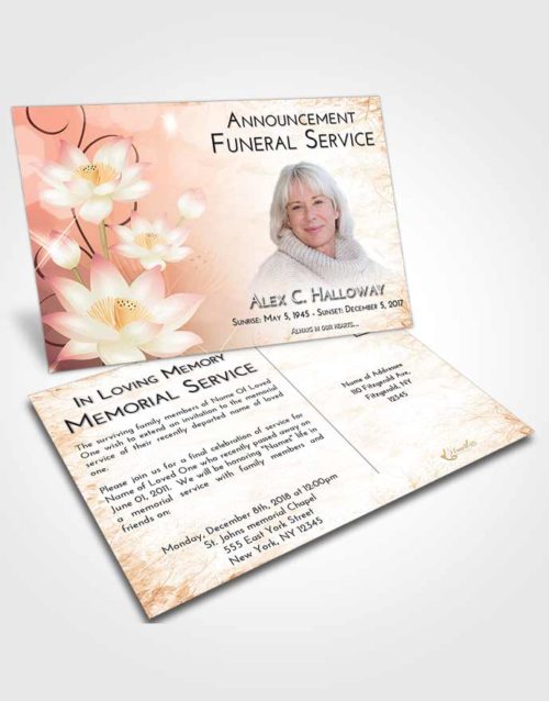 Funeral Announcement Card Template Vintage Love Floral Peace