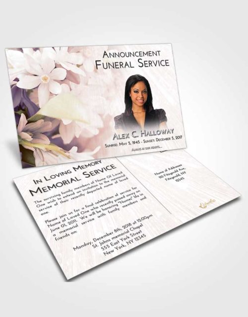 Funeral Announcement Card Template Vintage Love Floral Serenity