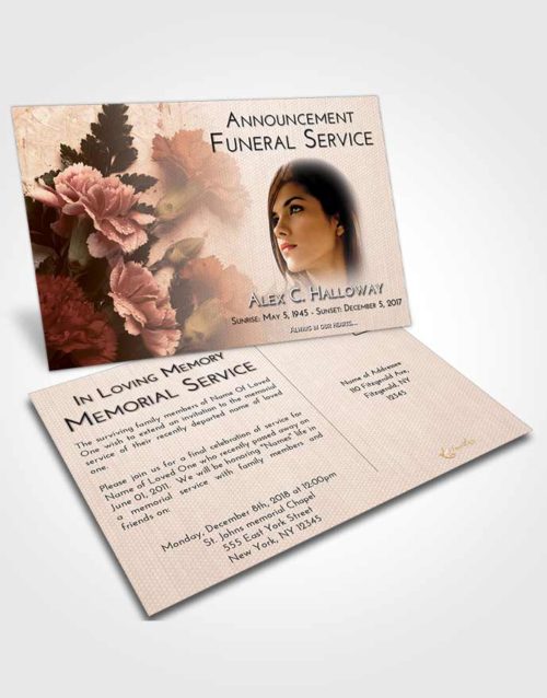 Funeral Announcement Card Template Vintage Love Flower Magic