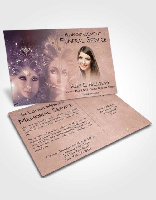 Funeral Announcement Card Template Vintage Love Hindu Desire
