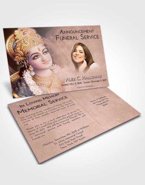 Funeral Announcement Card Template Vintage Love Hindu Majesty