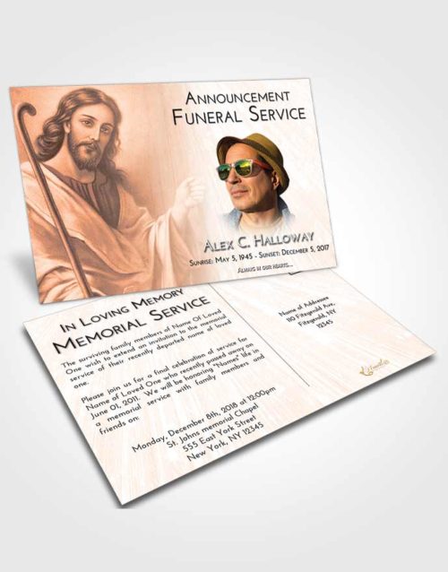 Funeral Announcement Card Template Vintage Love Life of Jesus