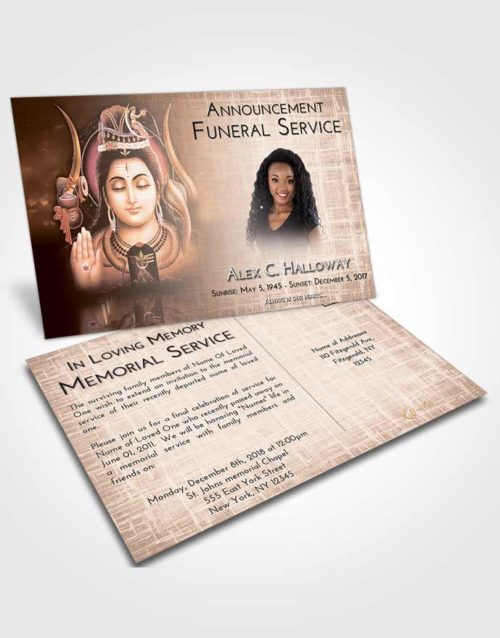 Funeral Announcement Card Template Vintage Love Lord Shiva Dignity