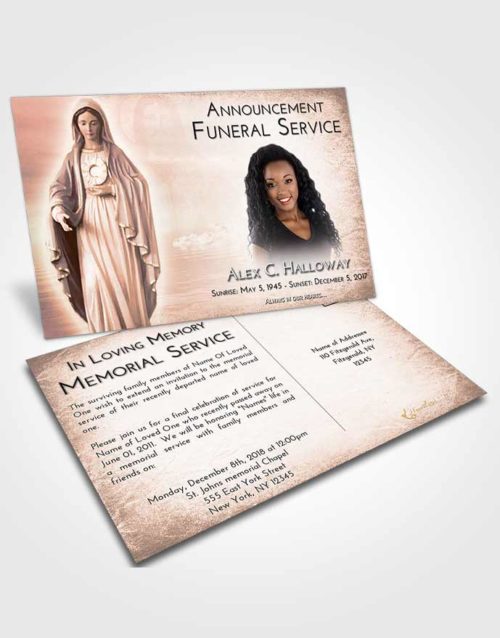 Funeral Announcement Card Template Vintage Love Mary Full of Grace