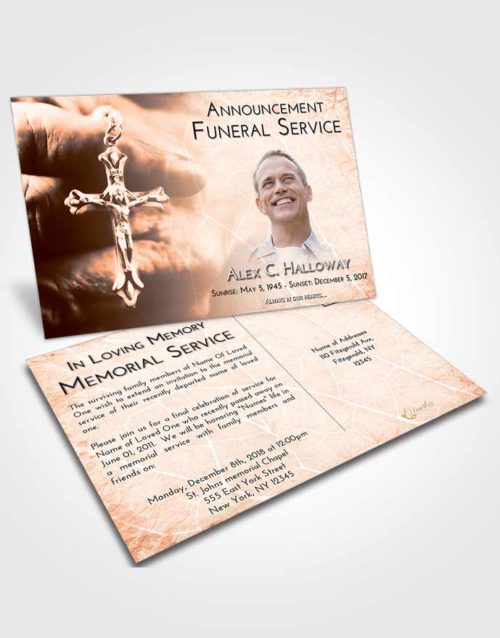 Funeral Announcement Card Template Vintage Love Rosary Life