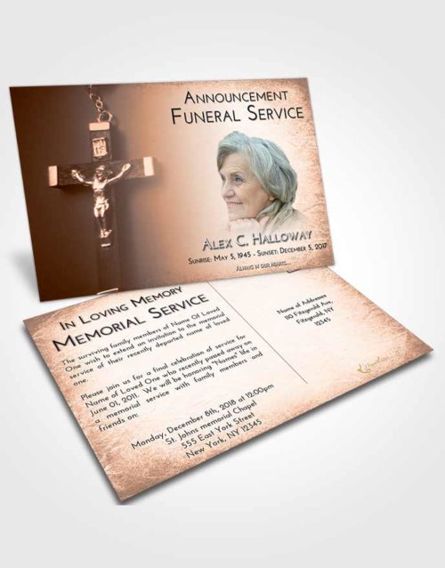 Funeral Announcement Card Template Vintage Love Rosary Love