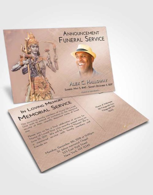 Funeral Announcement Card Template Vintage Love Shiva Desire