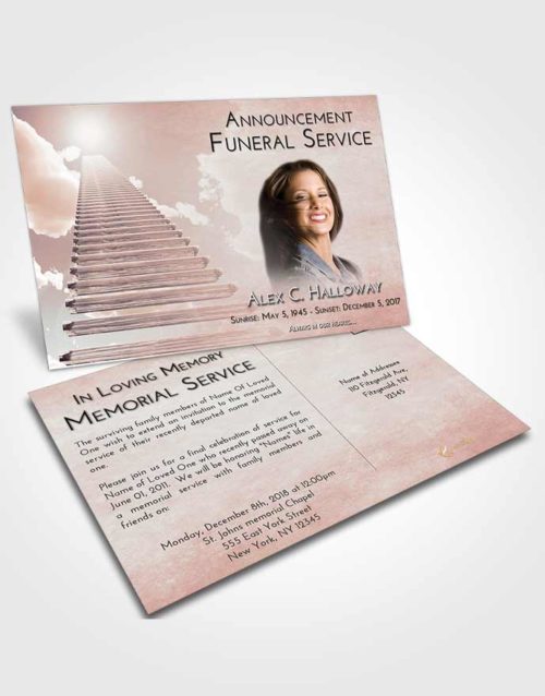 Funeral Announcement Card Template Vintage Love Steps to Heaven